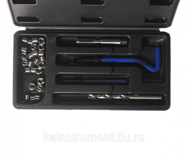 Набор инструментов для восстановления резьбы (вставки М8х1.25, L=10.8мм, 20шт.) 24 предмета JTC — фото 2